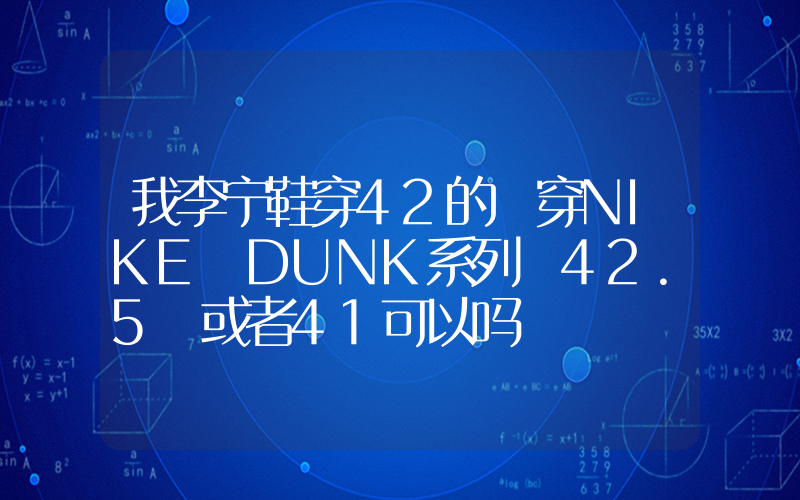 我李宁鞋穿42的 穿NIKE DUNK系列 42.5 或者41可以吗插图